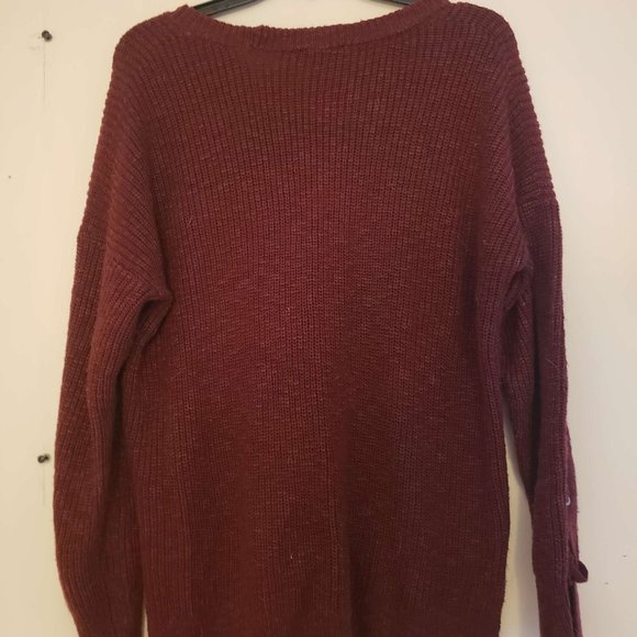Freshman 1996 Maroon Lace Up Sleeve Sweater - Picture 2 of 5